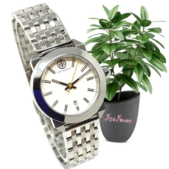 NWT TORY BURCH Whitney Stainless Steel/Ivory Watch TBW8001 display picture 3